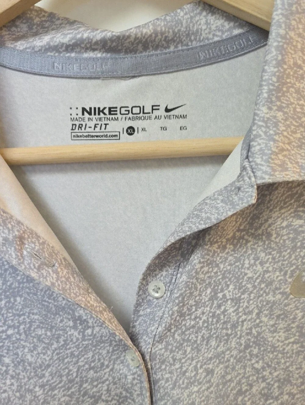 Nike Women’s Heathered Gray Polo Button-Down Shirt